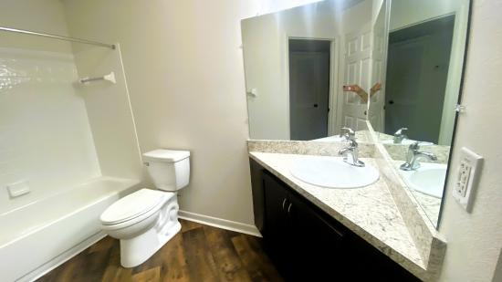 #7  Two Bedroom Two Bath Available Now 12/1/2023 
Large Bathroom with double mirrors. - The Harbor
